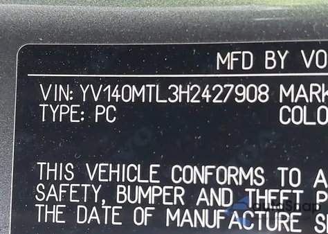 2017 Volvo S60 T5 Dynamic from USA, damaged, VIN YV140MTL3H2427908